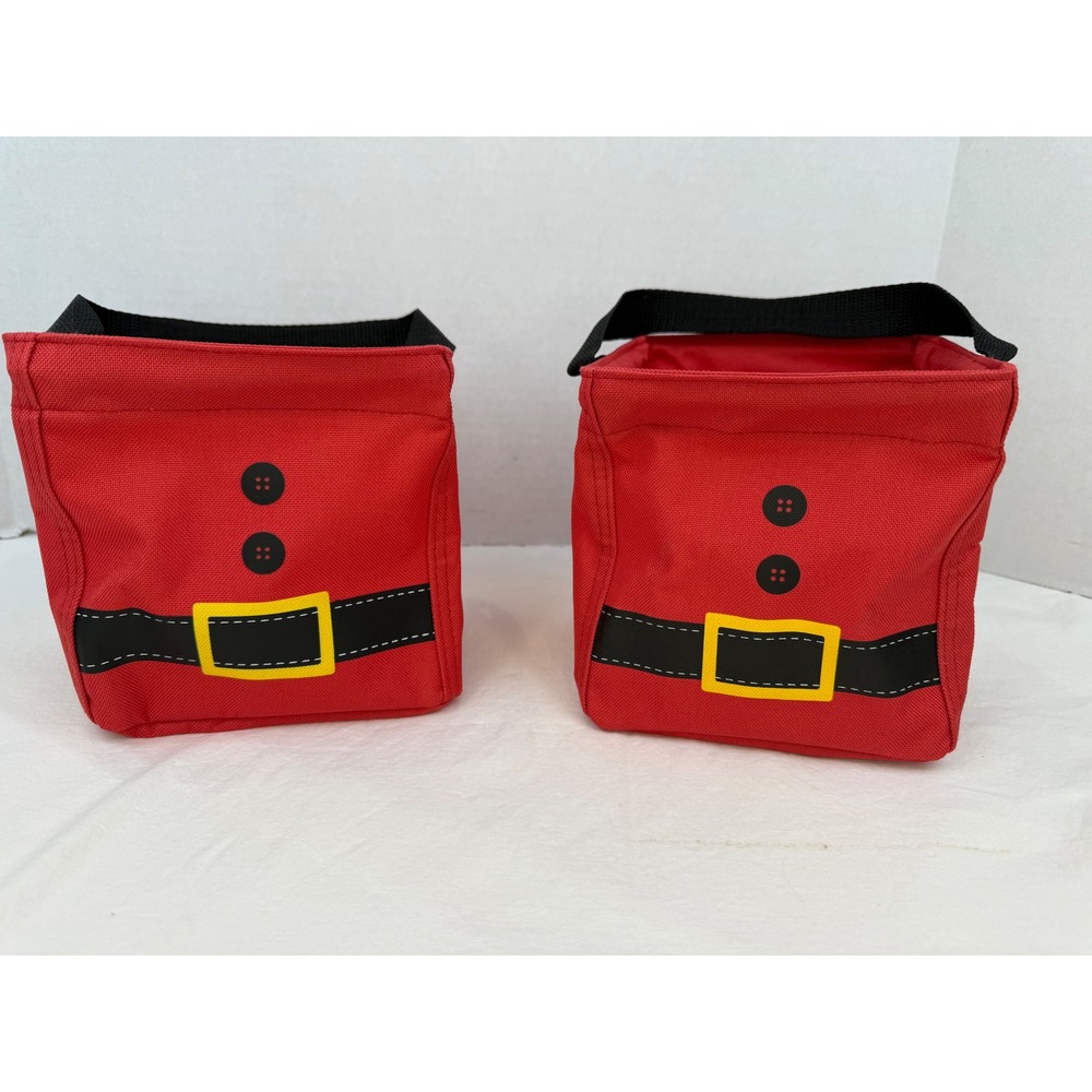 Thirty-One Icon Littles Carry-All Caddy Santa Suit Set of‎ 2 Red Holiday Totes